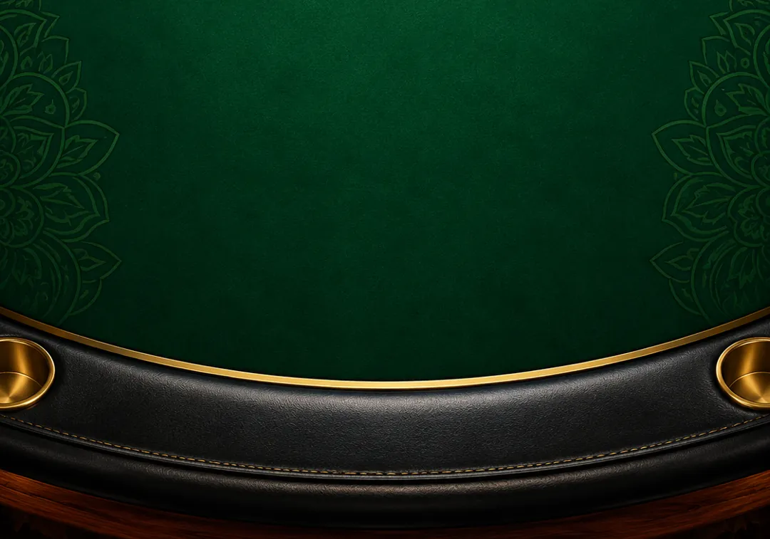 Andar Bahar card table with the Andar and Bahar betting positions